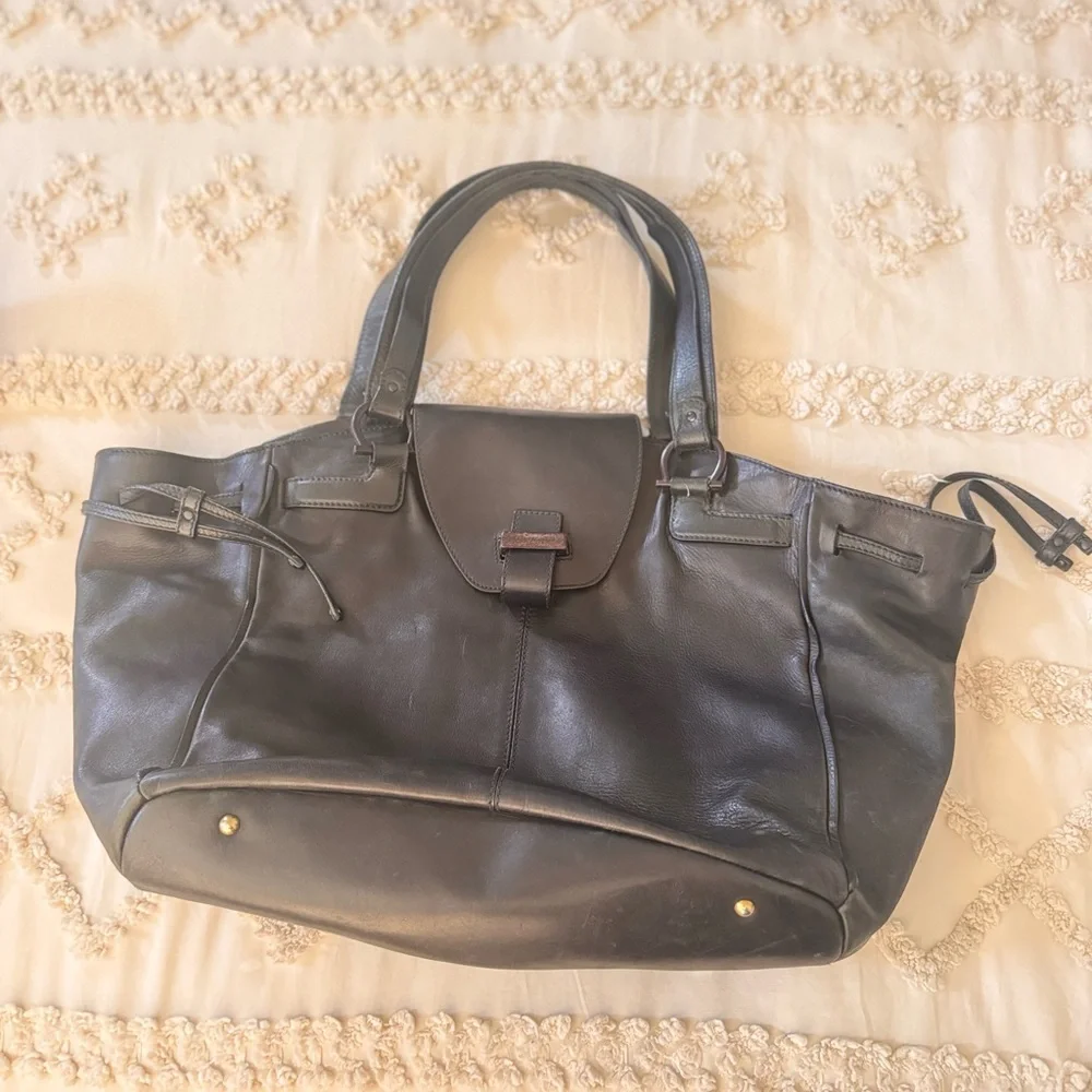 Salvatore Ferragamo Black Leather Tote - Picture 1 of 6